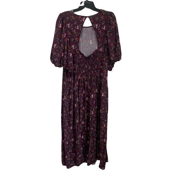 Old Navy Purple Floral Puff Sleeve Floral Maxi Shift Dress Plus Size 3X - Picture 2 of 9